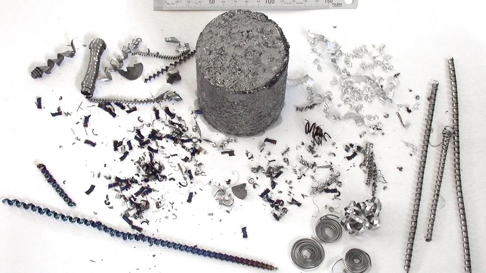 metal swarf machining reference photograph