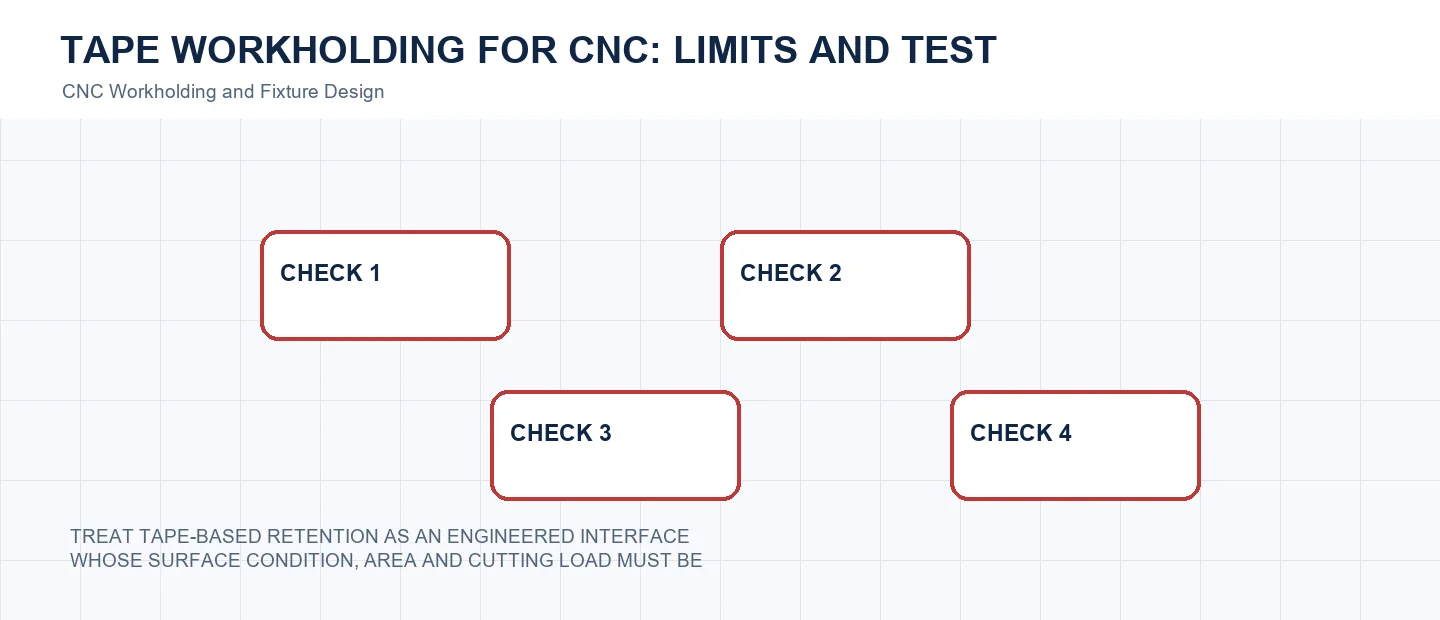 Tape Workholding for CNC: Limits and Test Plan technical decision diagram