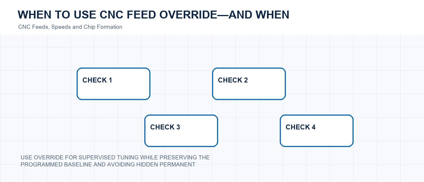 When to Use CNC Feed Override—and When Not To technical decision diagram