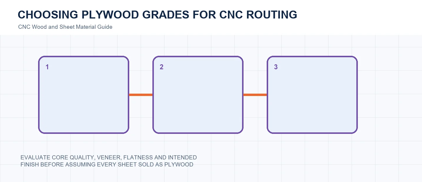 Choosing Plywood Grades for CNC Routing technical decision diagram