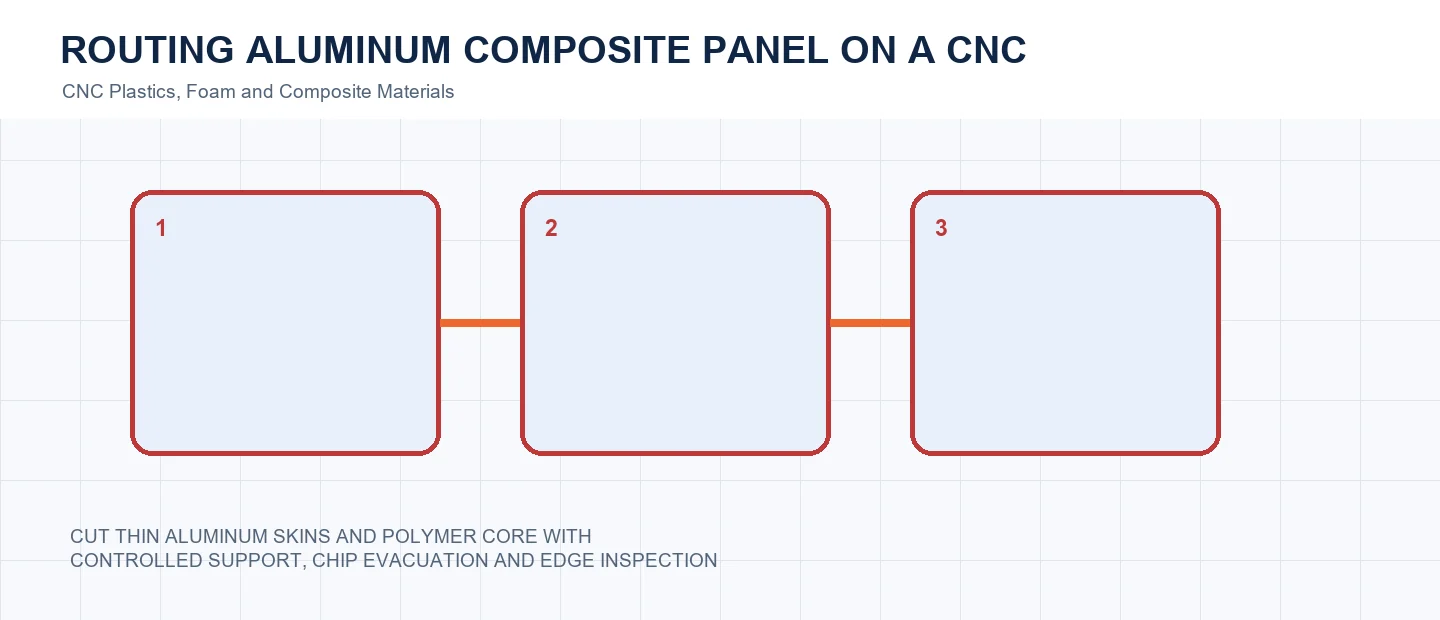 Routing Aluminum Composite Panel on a CNC technical decision diagram