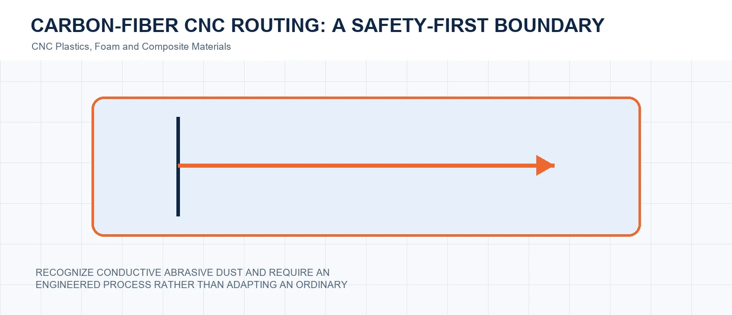 Carbon-Fiber CNC Routing: A Safety-First Boundary technical decision diagram