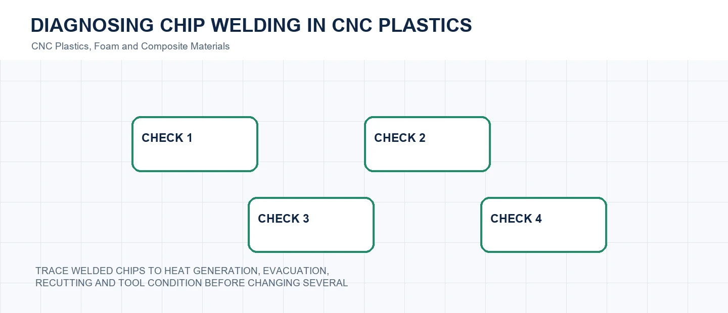 Diagnosing Chip Welding in CNC Plastics technical decision diagram