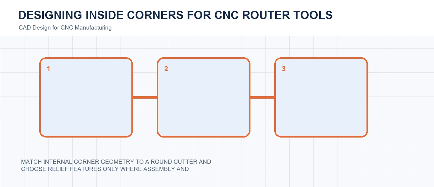 Designing Inside Corners for CNC Router Tools technical decision diagram