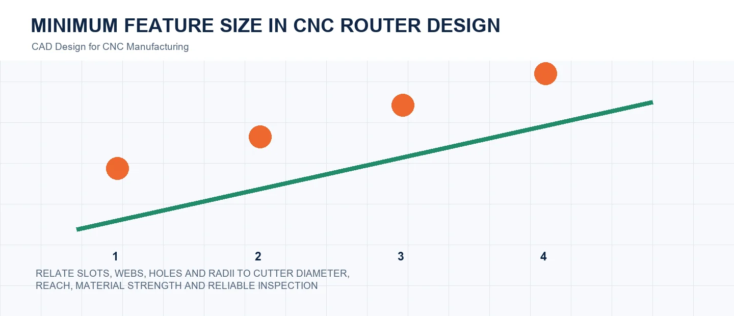 Minimum Feature Size in CNC Router Design technical decision diagram