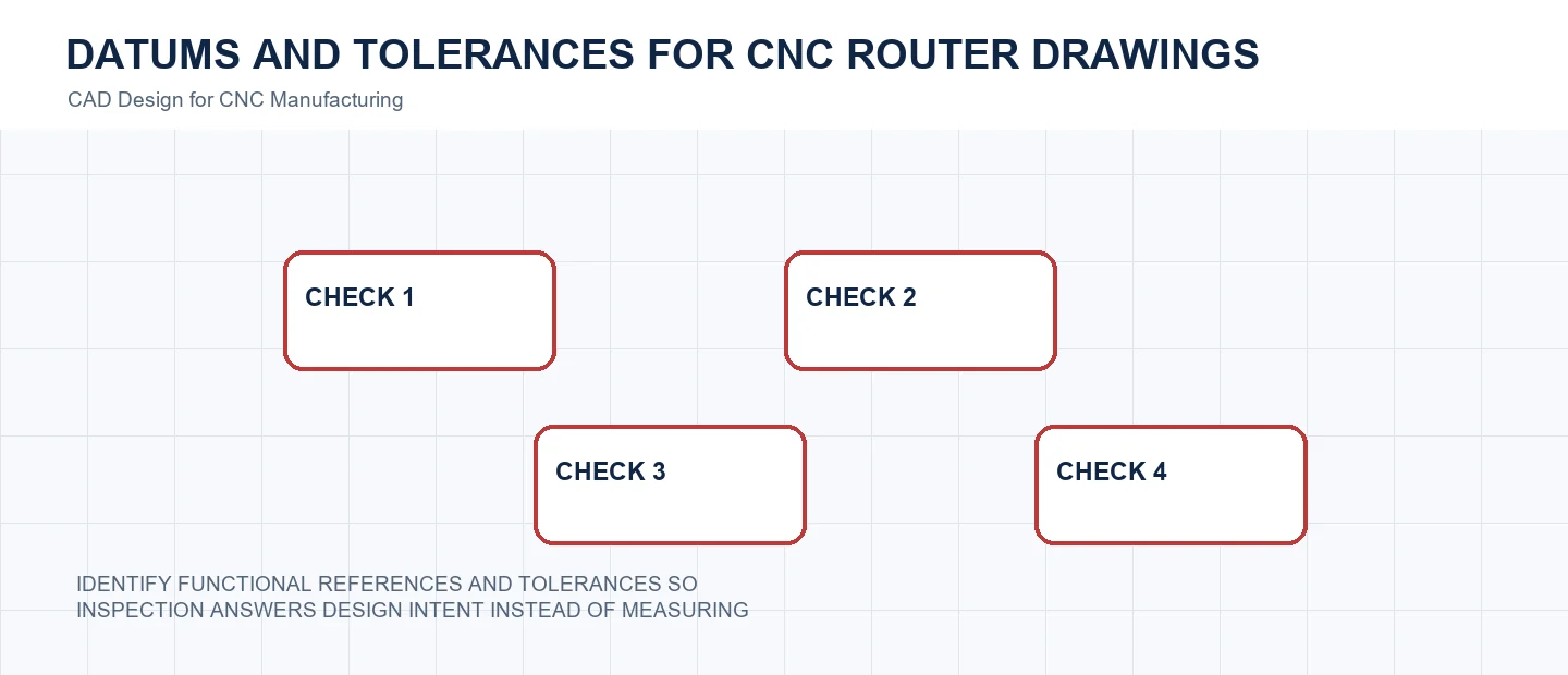 Datums and Tolerances for CNC Router Drawings technical decision diagram
