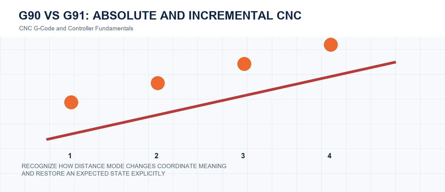 G90 vs G91: Absolute and Incremental CNC Motion technical decision diagram