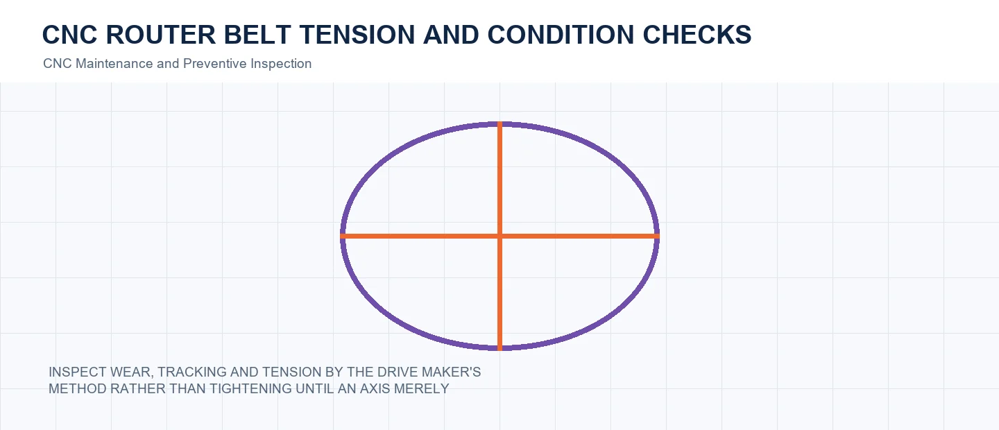 CNC Router Belt Tension and Condition Checks technical decision diagram
