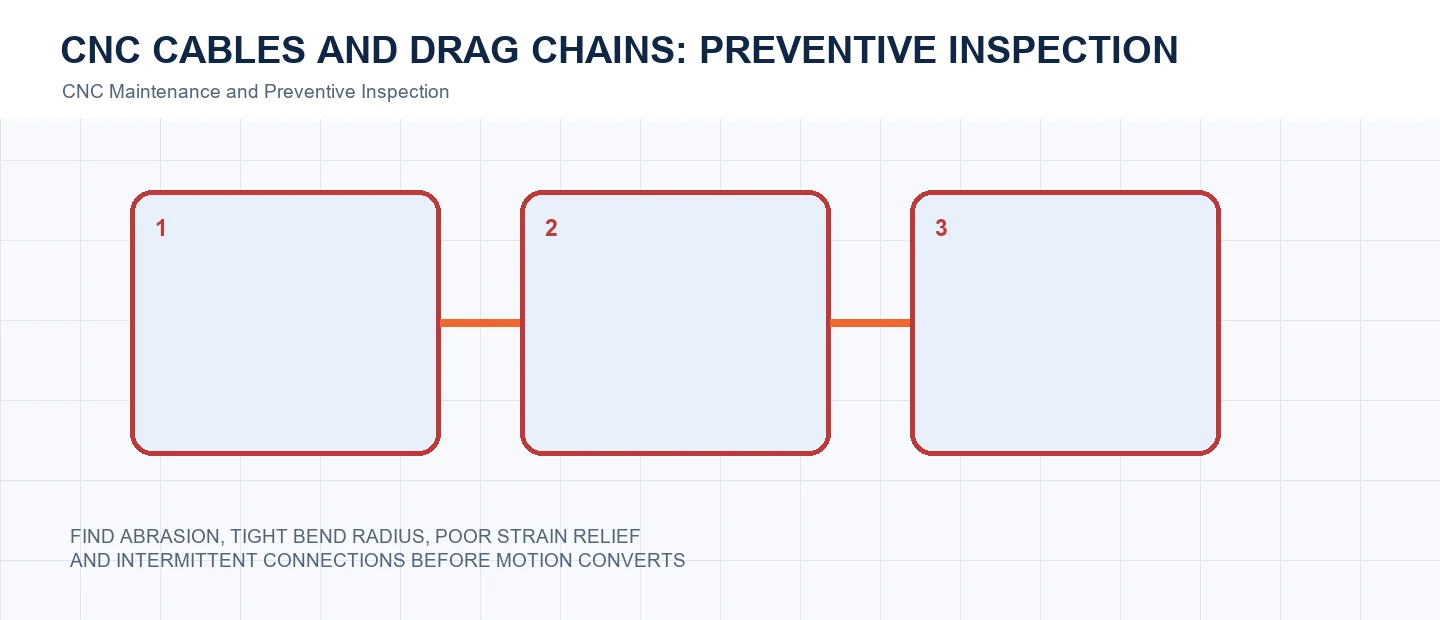 CNC Cables and Drag Chains: Preventive Inspection technical decision diagram