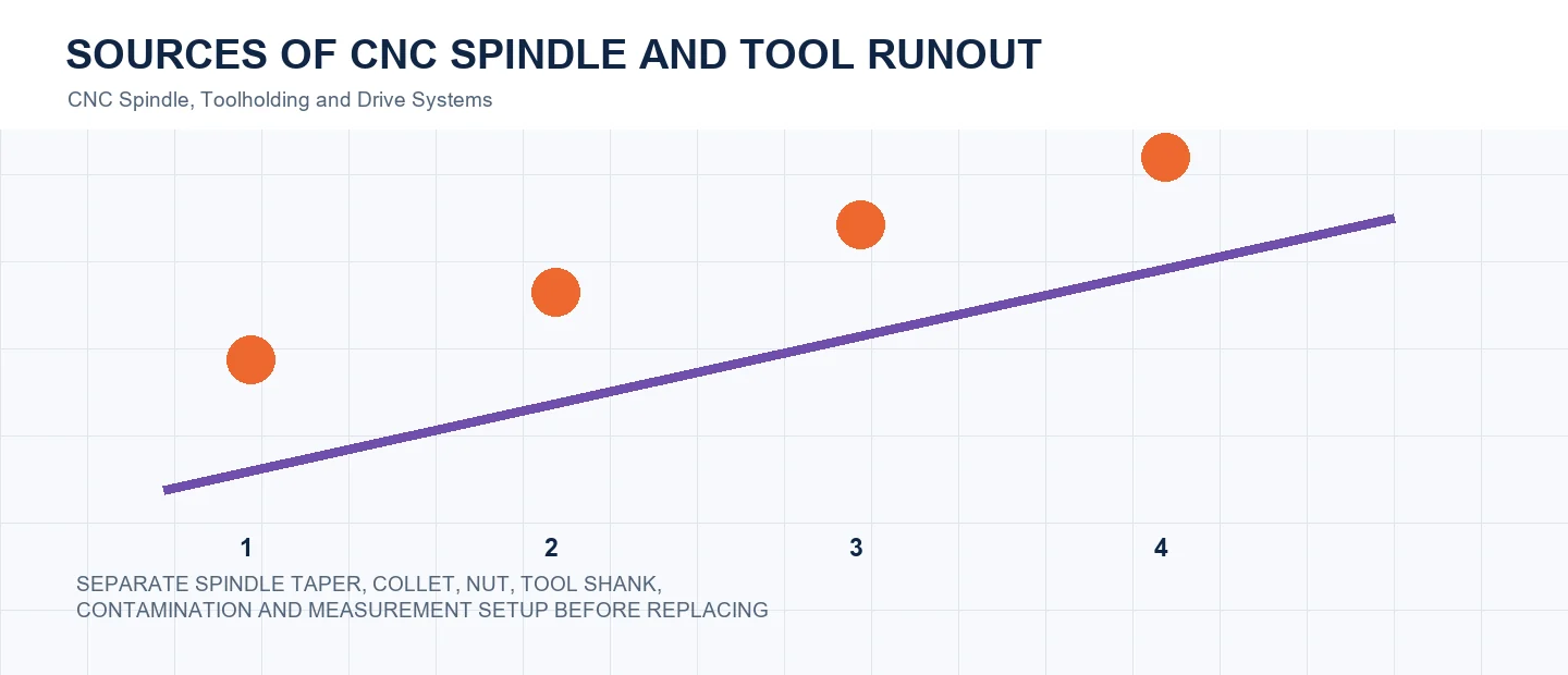 Sources of CNC Spindle and Tool Runout technical decision diagram