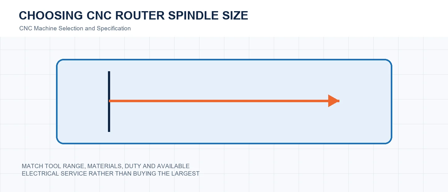Choosing CNC Router Spindle Size technical decision diagram