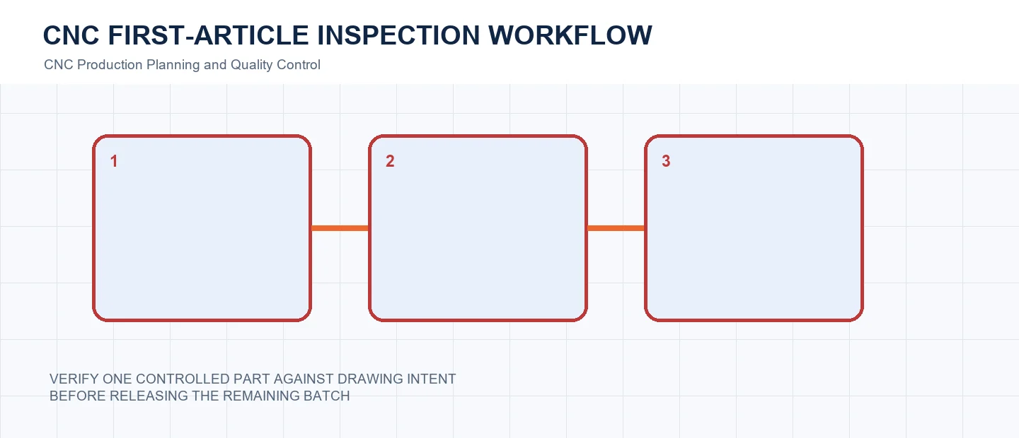 CNC First-Article Inspection Workflow technical decision diagram