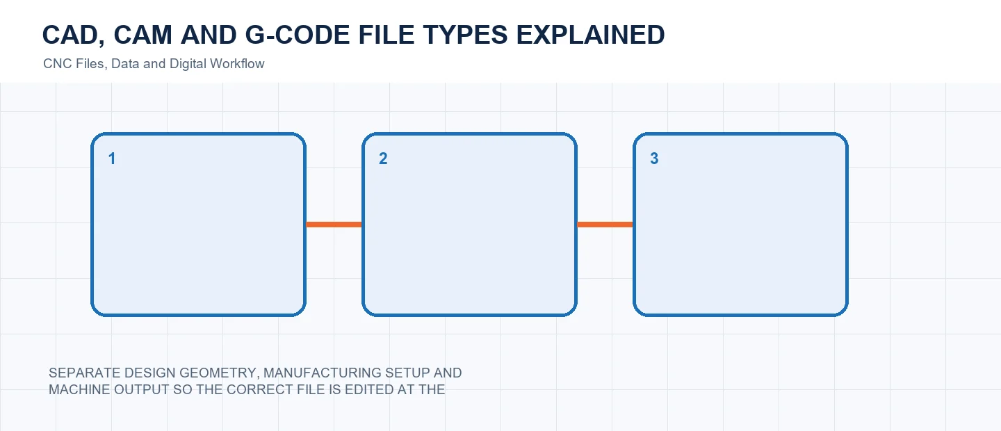CAD, CAM and G-Code File Types Explained technical decision diagram