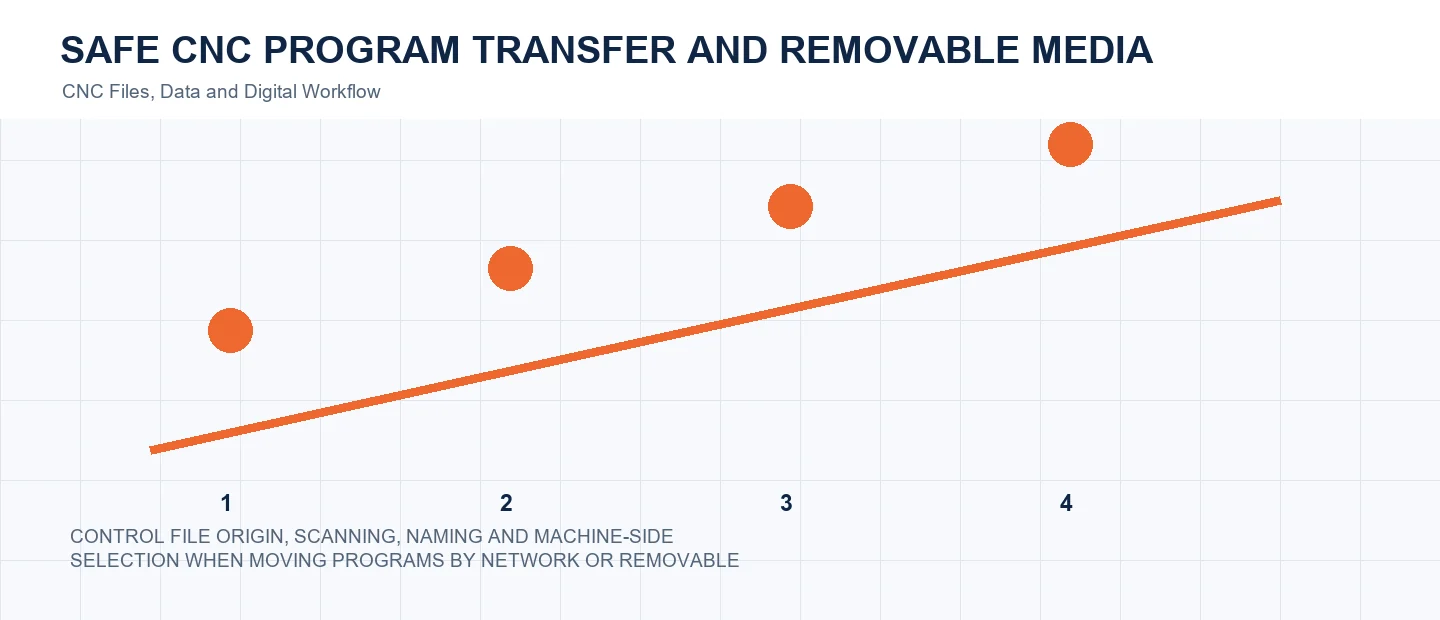Safe CNC Program Transfer and Removable Media technical decision diagram