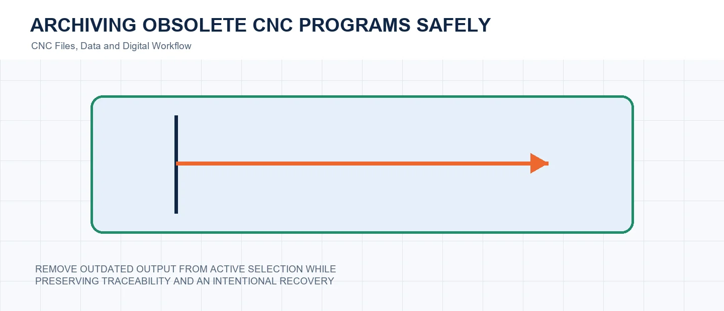 Archiving Obsolete CNC Programs Safely technical decision diagram