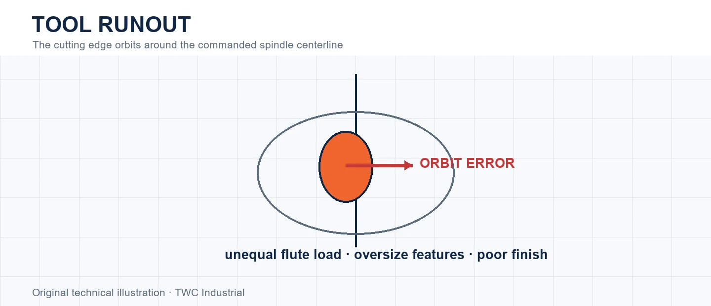 Cutting edge orbiting around the spindle centerline