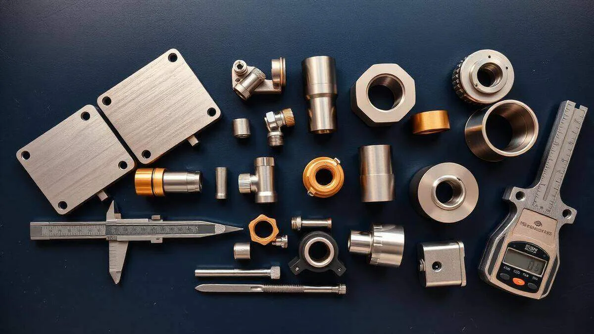 Common CNC machining materials — aluminum, stainless steel, brass and titanium stock comparison